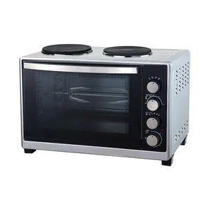 带热板的迷你电烤箱电炉灶面热板带烤箱2板电炉台面用烤箱