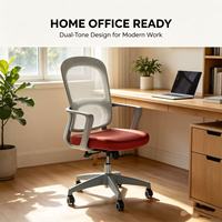 Nouvelle chaise de bureau de direction au design moderne, dossier haut, chaise de bureau pour ordinateur, maille réglable, base rotative en métal, ergonomique