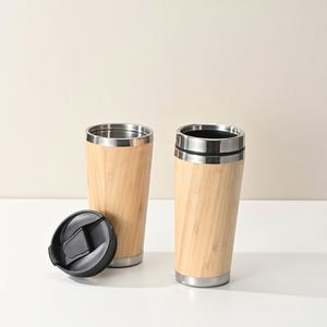 Custom Logo 450ml Bullet Shape Reusable Water <b>Bottles</b> Bamboo <b>Bottle</b> Insulated Vacuum <b>Steel</b> Water <b>Bottle</b> - Product Image 4