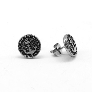 Yunnique – boucles d'oreilles en forme d'ancre, en argent tibétain, en acier inoxydable 316, bijoux à la mode pour hommes et femmes - Product Image 1