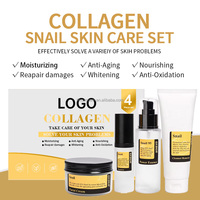 Vente en gros personnalisée produits pour le visage ensemble de soins de la peau anti-acné ensemble de soins de la peau au collagène blanchissant et à la mucine d'escargot