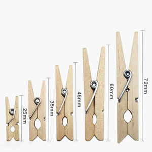 Legno naturale piolo decorato Mini vestiti appesi pinzetta Mini Craft Nails - Product Image 2