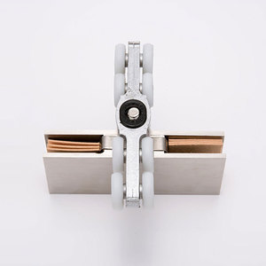 Roulettes de porte coulissante en acier inoxydable, axe de 23 mm, ensemble de roulettes pour porte en verre, design minimaliste - Product Image 3