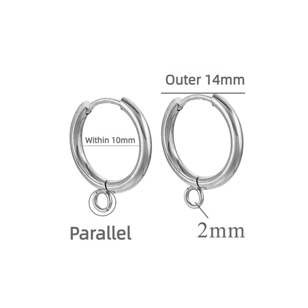 Parallel steel silver - inner 10mm, outer 14mm