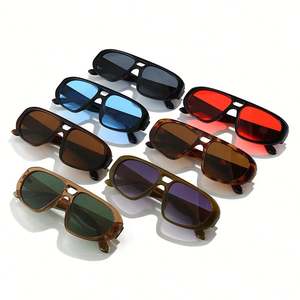 Lunettes de soleil rétro à double pont avec logo personnalisé, tendance 2025, UV400, style pilote punk, unisexe - Product Image 4