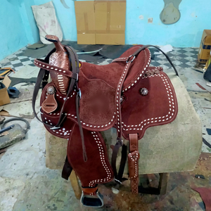 Selle de cheval en cuir brun de qualité supérieure, style anglais, style western, avec taille personnalisée - Nouvelle collection de designers - Product Image 1