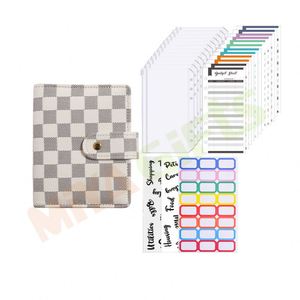 Cổ phiếu khổng lồ! Bán buôn giá rẻ A7 Vòng chất kết dính kế hoạch máy tính xách tay da Bìa Mini Ngân sách chất kết dính với tiền mặt phong bì dây kéo Ví - Product Image 4