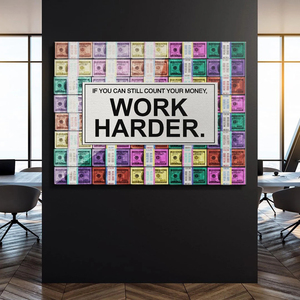 Il lavoro dei soldi più duro ispirando la pittura <span class=keywords><strong>su</strong></span> <span class=keywords><strong>tela</strong></span> sulla parete <span class=keywords><strong>poster</strong></span> e stampe d'arte immagini Decorative per l'ufficio del soggiorno - Product Image 5
