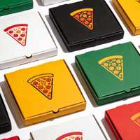 Boîtes à pizza pliables en papier kraft personnalisées, durables et recyclables, avec pelliculage mat/brillant, doublure en éponge et poignée