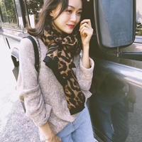 Jstar Mùa Thu Mùa Đông Phụ Nữ Thời Trang Cotton Leopard Khăn Choàng Khăn Trùm Cạnh Khăn Trùm Đầu