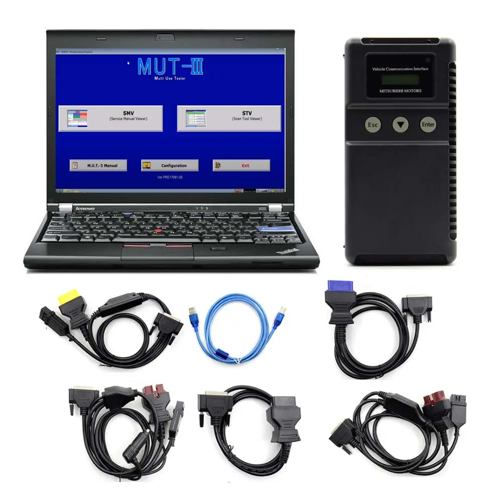 मित्सुबिशी MUT-3 MUTIII नैदानिक उपकरण प्लस लेनोवो X220 लैपटॉप CF कार्ड और कोडिंग समारोह के साथ कारों और ट्रकों के लिए