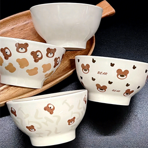 Tazón de Cerámica Shangen con Diseño de Osito, para Arroz, Avena o Yogur, Apto para Microondas, para Adultos, Especialmente Bonito - Product Image 5