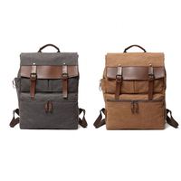 Sac à dos de voyage vintage imperméable décontracté pour femme, en toile et cuir, avec fermeture à cordon, idéal pour l'école et les activités de plein air – Vente chaude