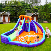 Château gonflable d'extérieur avec toboggan, pour fêtes d'enfants, utilisation domestique portable, tissu Oxford 420D+840D, capacité 3 personnes