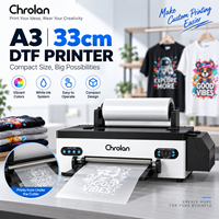 Nouvelle imprimante DTF A3 33 cm pour rouleaux et feuilles de film PET avec circulation d'encre blanche pour tête R1390 pour vêtements personnalisés