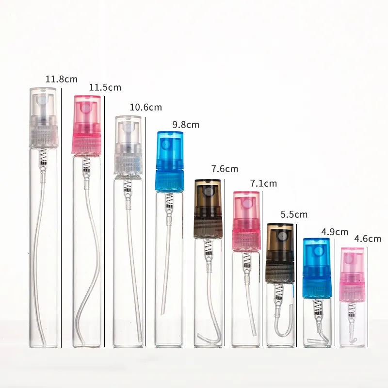 2ml 3ml 5ml 10ml mini empty transparent refillable glass perfume sample bottle atomizer spray bottles for perfume packaging