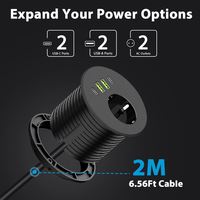 Prise de Table de multiprise de bureau avec 2*65W Ports de chargeur de USB-C rapide EU Mini prise à œillet prise à œillet de puissance cachée