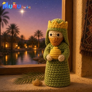 Crèche artisanale au crochet Amigurumi Marie Joseph Bébé Jésus Poupée religieuse <span class=keywords><strong>de</strong></span> Noël Décoration d'autel <span class=keywords><strong>de</strong></span> Noël Cadeau - Product Image 2