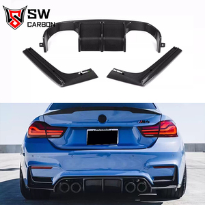 Carbon Fiber V-orsteiner Style Rear Diffuser for BMW F80 M3 <strong>F82</strong> F83 M4 Upgrade Rear Bumper Lip Splitter <strong>Spoiler</strong> Cover Trim - Product Image 1