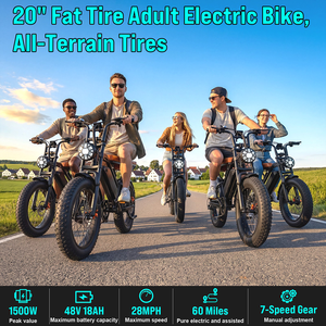Vélo de montagne électrique à pneus larges 20x4.0, moteur 750W, batterie 48V 18Ah, 28 MPH, frein à disque double, <span class=keywords><strong>suspension</strong></span>, vélo électrique USA - Product Image 5