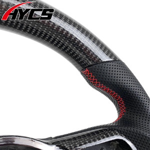 Volante de fibra de carbono de cuero deportivo personalizado para <span class=keywords><strong>Audi</strong></span> TT TTS TTRS R8 V8 <span class=keywords><strong>V10</strong></span> accesorio de coche elegante de Color rojo - Product Image 4