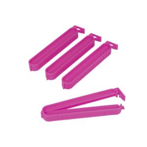 Juego de 4 clips largos para bolsas, cierre de plástico rosa para bolsas de almacenamiento y recipientes de alimentos - Product Image 1