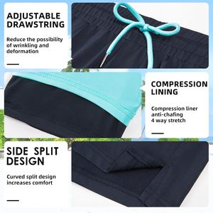 Custom Mens Swim Trunks 7 Inch Board Shorts With Compression Liner Quick Dry Pockets - Product Image 4