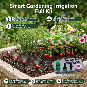 Ensemble d'accessoires d'irrigation, kit complet d'irrigation automatique en PVC pour terres agricoles, jardins et cours, ensemble d'arrosage et d'irrigation - Product Image 1