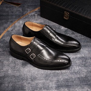 Zapatos de Cuero Casuales de Negocios Británicos con Relieve Brook, Suelas Gruesas Brillantes, Color Pintado a Mano, Diseño de Leopardo Otoñal para Hombre - Product Image 3