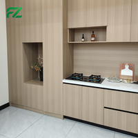 Meubles de cuisine modulaires européens de luxe contemporains en aluminium avec réfrigérateur intégré