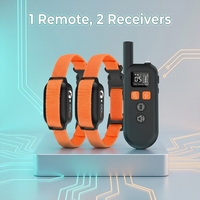 Système d'entraînement pour 2 chiens, portée de 1000 m, étanche IPX7, batterie au lithium rechargeable écologique, correction du comportement