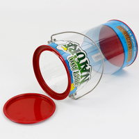 Conteneur transparent pour bouteilles en PET Boîte transparente pour bouteilles en plastique personnalisées Emballage transparent en PVC pour animaux de compagnie en tube rond avec couvercle en étain