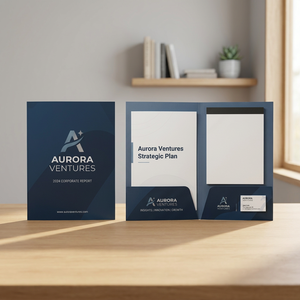 Custom Printed Paper Presentation <b>Folders</b> | Corporate Document & Business <b>File</b> <b>Folders</b> - Product Image 2