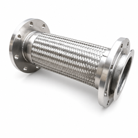 Tuyau flexible en acier inoxydable tressé avec extrémités à bride DN25-DN300, connecteur de pompe haute pression pour pipeline CVC