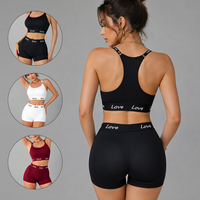 Conjunto deportivo OEM ODM para mujer, conjunto de sujetador deportivo y pantalones cortos a juego, fabricante de ropa interior de marca privada