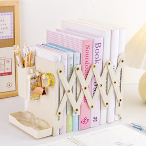 Support de livre télescopique en métal avec boîte à stylos, organisateur de bureau pour étudiants, porte-documents et fournitures scolaires - Product Image 6