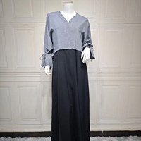 Traditionnel musulman de haute qualité Abaya Femmes Robe Musulmane Doubai nouveau Style Eid élégant noir dinde Mit Perlen avec corde