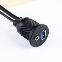 Port USB AUX encastré pour console de voiture Prises USB Audio de voiture USB3.0 Câbles d'extension mâle à femelle 3.5mm