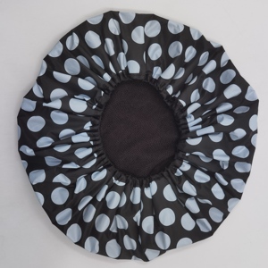 Personnalisé double couche noir <span class=keywords><strong>blanc</strong></span> dot <span class=keywords><strong>de</strong></span> <span class=keywords><strong>bain</strong></span> <span class=keywords><strong>bonnet</strong></span> <span class=keywords><strong>de</strong></span> douche - Product Image 2