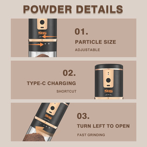 Moulin à café portable DSP 8 Oz rechargeable par USB automatique pour la maison et la cuisine - Product Image 3