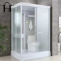 Toilettes préfabriquées portables en panneaux sandwich à structure en acier durable, écologiques et modernes, faciles à installer pour le camping en plein air et les parcs