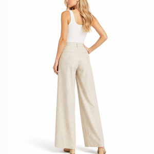 <span class=keywords><strong>Pantalon</strong></span> en <span class=keywords><strong>lin</strong></span> léger pour <span class=keywords><strong>femme</strong></span>, taille haute, coupe ample et fluide, idéal pour l'été, personnalisable - Product Image 2
