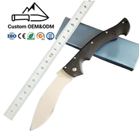 Navaja Plegable Kukri con Hoja de Acero 440C, Mango de ABS, Clip de Bolsillo, Bloqueo de Seguridad, Resistente, OEM