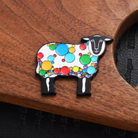 Aimant en métal personnalisé imperméable, motif mouton coloré et mignon, forme sur mesure et impression typographique pour réfrigérateur