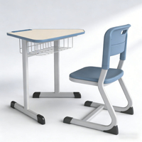 Bureau et chaise d'école en bois économiques |   Ensemble de salle de classe moderne individuelle