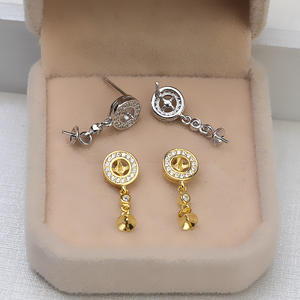 Handmade S925 Silver DIY Accessories <b>Set</b> Double Bead <b>Pearl</b> Empty Holder Europe Style Fashion Jewelry-<b>Necklace</b> Pendant Ear Studs - Product Image 4