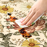 Nappe de table rectangulaire vintage à motif floral en PVC, imperméable et résistante à l'huile, pour la salle à manger, la maison et les fêtes