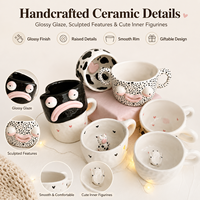 Tasse à café en céramique créative personnalisée avec figurines d'animaux 3D irrégulières à l'intérieur – Fournisseur en gros OEM ODM