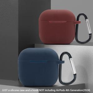 Custodia protettiva in Silicone <span class=keywords><strong>4</strong></span> AirPods ispessita con gancio a molla custodia protettiva in Silicone Anti-goccia per Airpods di quarta generazione 2024 - Product Image 5