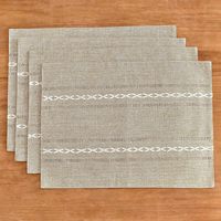 DUOLAI Tapis de table de cuisine rectangulaire lavable de luxe monocouche napperons en lin
